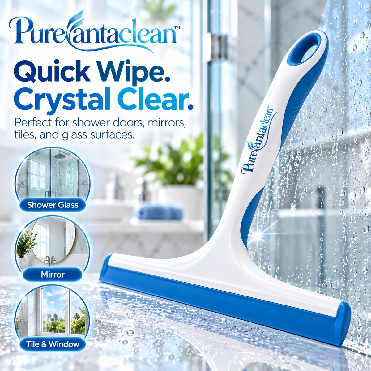 Purevantaclean™ Shower Squeegee System
